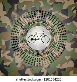 bike icon on camo pattern