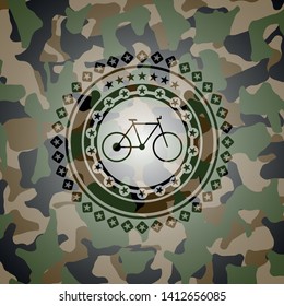 bike icon on camo pattern