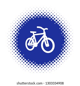 Bike icon on half tone round shape. Vector illustration