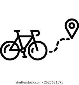 Bike Icon, Ride on Bicycle, Cycling Vector Line Icon