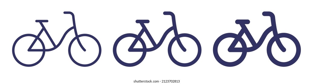 Bike icon set. Bicycle icon isolated on white background.