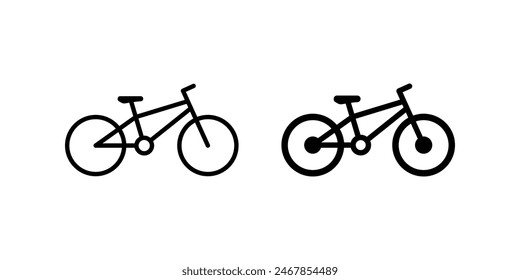 Conjunto de iconos de bicicleta. para concepto móvil y Diseño web. Ilustración vectorial