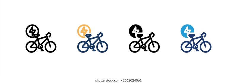 Conjunto de iconos de bicicleta colección de estilo múltiple. Ilustración vectorial.