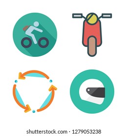 bike icon set. vector set about bicycle, helmet, scooter and spin icons set.