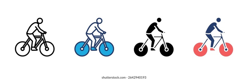 Colección de múltiples estilos de hoja de iconos de bicicleta
