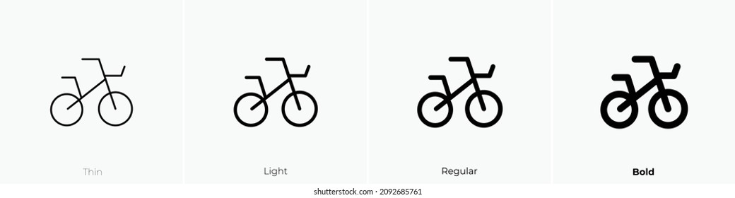 bike icon. Thin, Light Regular And Bold style design isolated on white background