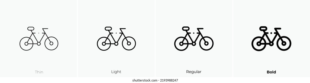 bike icon. Thin, Light Regular And Bold style design isolated on white background