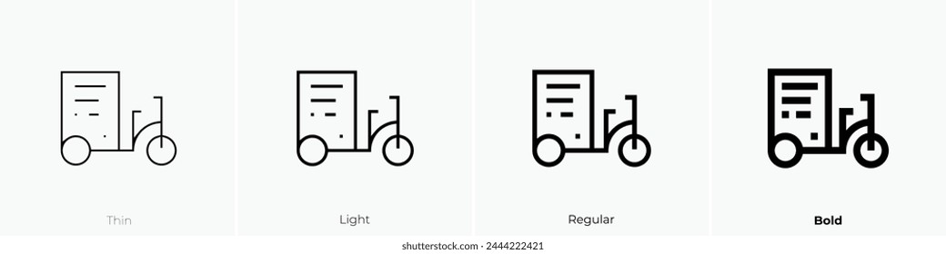 bike icon. Thin, Light Regular And Bold style design isolated on white background