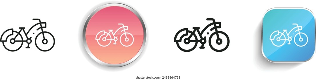 bike icon. Thin Linear, Regular and Button Style Design Isolated On White Background