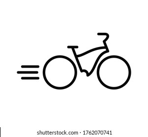 Bike icon, vector illustration in black on white