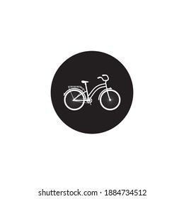 Bike icon vector illustration in black on white background