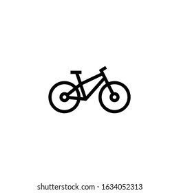 Bike icon vector in linear, outline style isolated on white background 