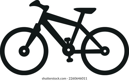 Bike Icon Vector Logo, Bicycle Outline, Mountain Road Bike Isolated Vector Illustration Stock, Silhouette Style Design For Icon And Animation