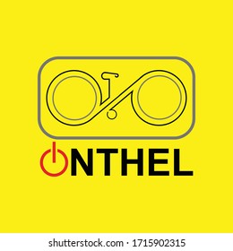  Bike icon vector logo template in frame