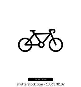 Plantilla de logotipo vectorial de icono de bicicleta en estilo de moda