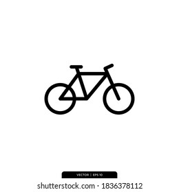 Plantilla de logotipo vectorial de icono de bicicleta en estilo de moda