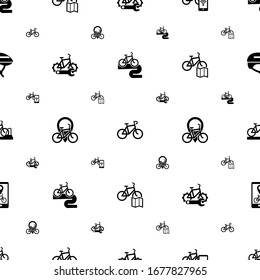 bike icons pattern seamless. Included editable filled Bike tour, Bike, Smart repair service, rental, rental map, bicycle parking icons. icons for web and mobile.