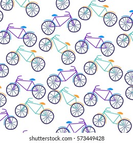 bike illustration. bright colorful bikes