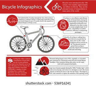 Bike infographic. Vector illustration. Cycling info.