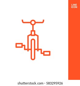 bike isolated minimal icon. cycle graph line vector for websites and mobile minimalistic flat design.