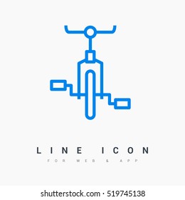 bike isolated minimal icon. bike graph line vector icon for websites and mobile minimalistic flat design.