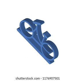 Bike isometric left top view 3D icon