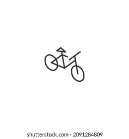 bike-isometrisches Liniensymbol, bearbeitbares Schlagsymbol