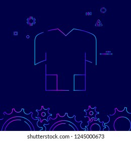 Bike Jersey, T-Shirt Vector Line Icon. Bicycle Accessory Gradient Symbol, Pictogram, Sign. Dark Blue Background. Light Abstract Geometric Background. Related Bottom Border