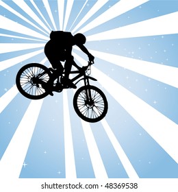 Bike jump. Vector.