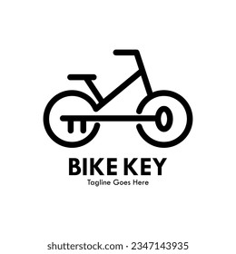 Bike key design logo template illustration