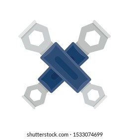 Bike key icon. Flat illustration of bike key vector icon for web design