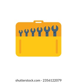 Bike key set icon flat vector. Repair fix. Service shop isolated