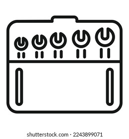 Bike key set icon outline vector. Repair fix. Service shop