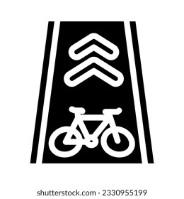 bike lane environmental glyph icon vector. bike lane environmental sign. isolated symbol illustration