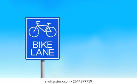ciclovia estrada sinal lo céu fundo copiar espaço vetor ilustração