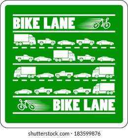 Bike Lane Traffic Jam vector illustration