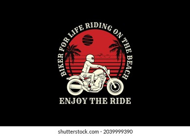 Bike for life, design silhouette retro style