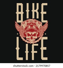 Bike life motorcycle, biker T-shirt design illustrations 