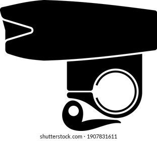Bike Light Equipment Icon. Black Stencil Design. Vector Illustration.