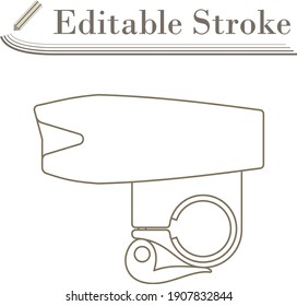 Bike Light Equipment Icon. Editable Stroke Simple Design. Vector Illustration.