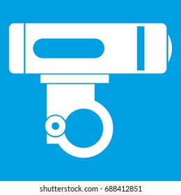 Bike light icon white isolated on blue background vector illustration