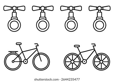 Bike lighting line art designs enhancing cycling safety and style.eps