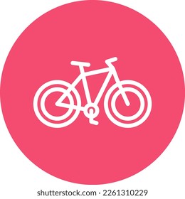 Bike Line Circle Vector Icon Design