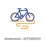 Bike line icon. Bicycle route sign. Cycling track symbol. Colorful thin line outline concept. Linear style bike icon. Editable stroke. Vector