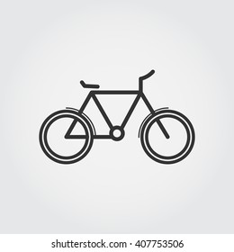 Bike line icon, outline vector illustration, linear pictogram isolated on gray