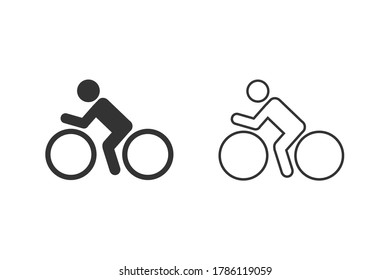 Bike line icon set vector logo template