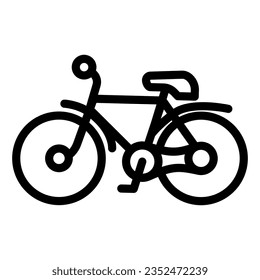 Bike line icon, transportation concept, mountain bicycle silhouette sign on white background, bicycle icon in outline style mobile concept web design. Vector graphics.