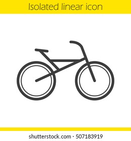 Bike linear icon. Bicycle. Thin line illustration. Cycling contour symbol. Vector isolated outline drawing