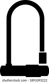 Bike Lock Icon. Black Glyph Design. Vector Illustration.