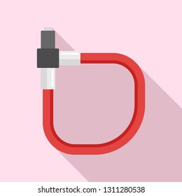 Bike lock icon. Flat illustration of bike lock vector icon for web design